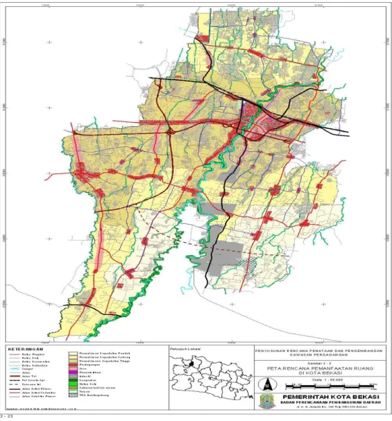 Gambar 2. Peta Pemanfaatan Lahan Kota Bekasi 