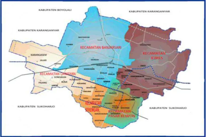 Gambar 4.1 Peta Wilayah Kecamatan di Kota Surakarta 