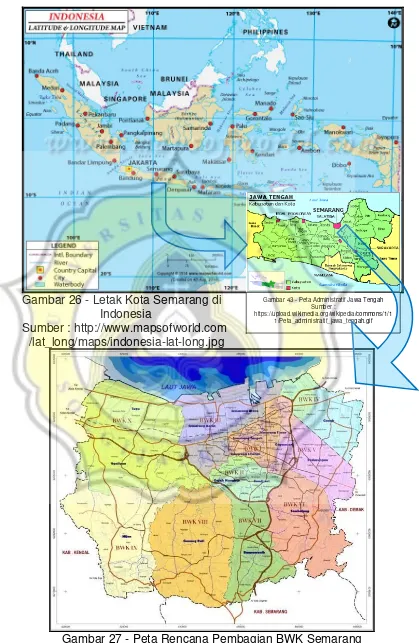Gambar 27 - Peta Rencana Pembagian BWK Semarang  Sumber : http://semarangkota.go.id/main/menu/28/tata-ruang-wilayah/peta-rencana-pembagian-bwk 