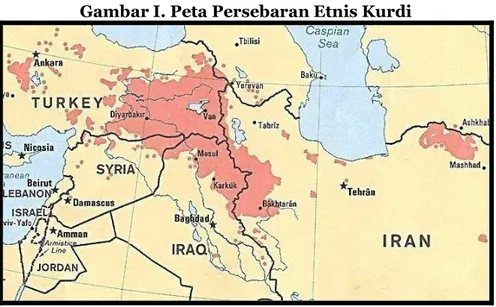 Gambar I. Peta Persebaran Etnis Kurdi 