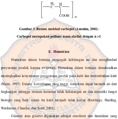 Gambar 3. Rumus molekul carbopol (Anonim, 2001) 