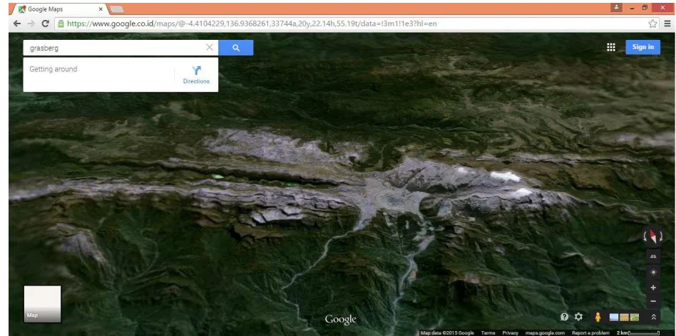Gambar 1 Citra Grasberg yang diambil dari Google 
