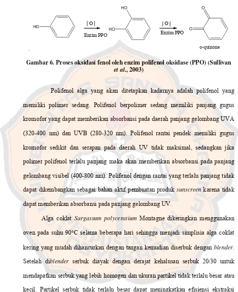 Gambar 6. Proses oksidasi fenol oleh enzim polifenol oksidase (PPO) (Sullivan 