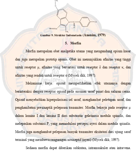 Gambar 9. Struktur Indometasin (Anonim, 1979) 