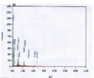 Gambar 1. XRF data untuk arang  cangkang   sawit dengan temperatur 500 o C