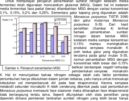 Gambar 4. Pengaruh penambahan MSG