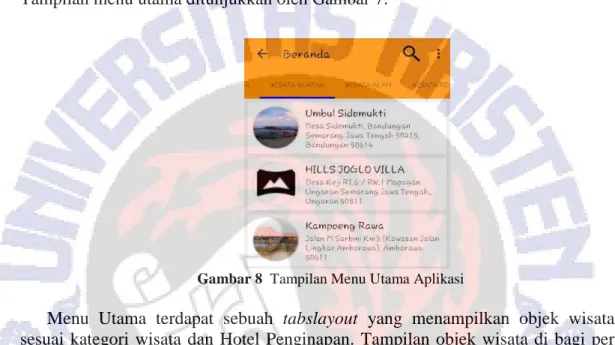 Gambar 8  Tampilan Menu Utama Aplikasi 