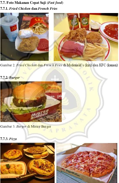 Gambar 2. Fried Chicken dan French Fries di Mcdonald’s (kiri) dan KFC (kanan) 