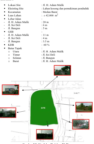 Gambar 2.2  Site Jalan H. Adam Malik 