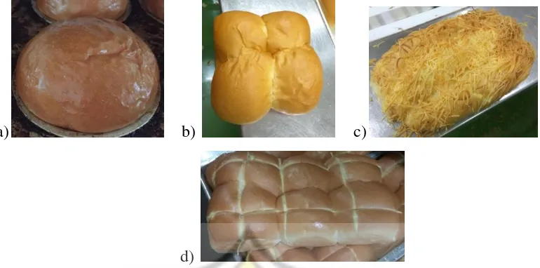 Gambar 2. Penampakan Produk Roti Manis : a) Roti Manis Reguler, b) Roti 