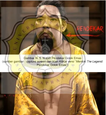 Gambar III. 5. Wajah Pendekar Golok Emas 