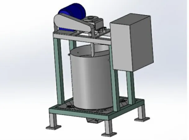 Gambar 2. Desain mesin pengaduk adonan bubur. 
