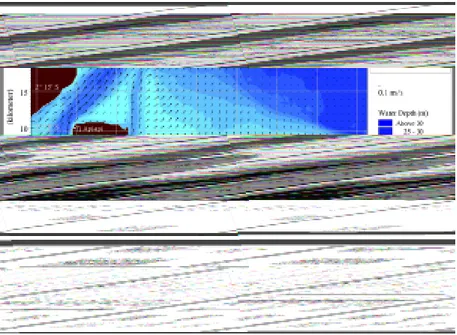 Gambar 5.    Hasil simulasi pola arus saat MSL menuju surut terendah. 
