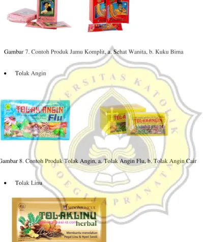 Gambar 7. Contoh Produk Jamu Komplit, a. Sehat Wanita, b. Kuku Bima 