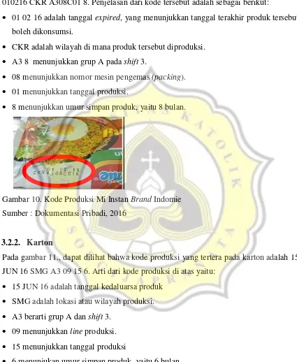 Gambar 10. Kode Produksi Mi Instan Brand Indomie 