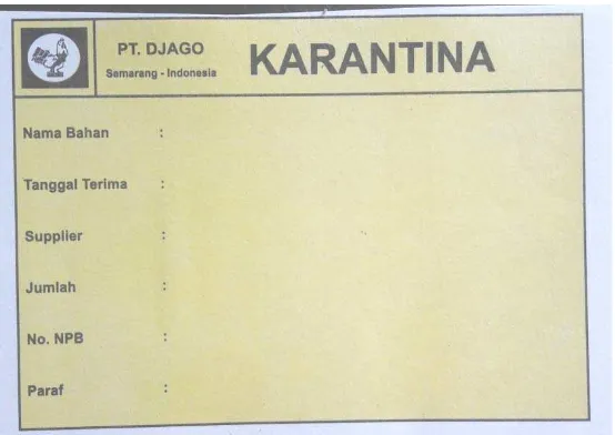 Gambar 8. Label Karantina 