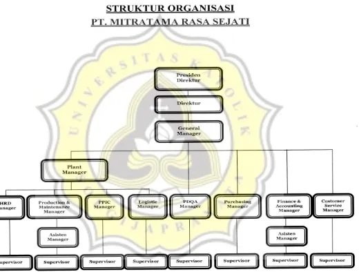 Gambar 3. Struktur Organisasi PT Mitratama Rasa Sejati 