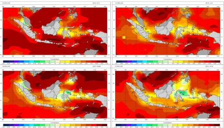 Figure 1. Correlation coefficient of Windwaves-05 model at the period of Asian monsoon, transition to Australian monsoon, Australian monsoon  and transition to Asian monsoon