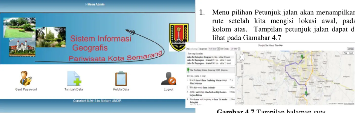Gambar 4.4  Tampilan Halaman Admin 