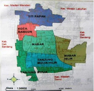 Gambar 4.1 Peta Wilayah Kecamatan Medan Deli Berdasarkan Batas Wilayah Kecamatan Tahun 2010 
