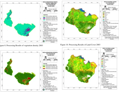 Figure 8. Processing Results of vegetation density 2003 