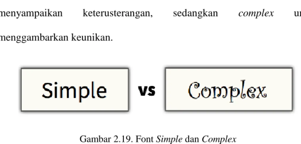 Gambar 2.19. Font Simple dan Complex  ( diambil dari artikel The Psycology of Font)