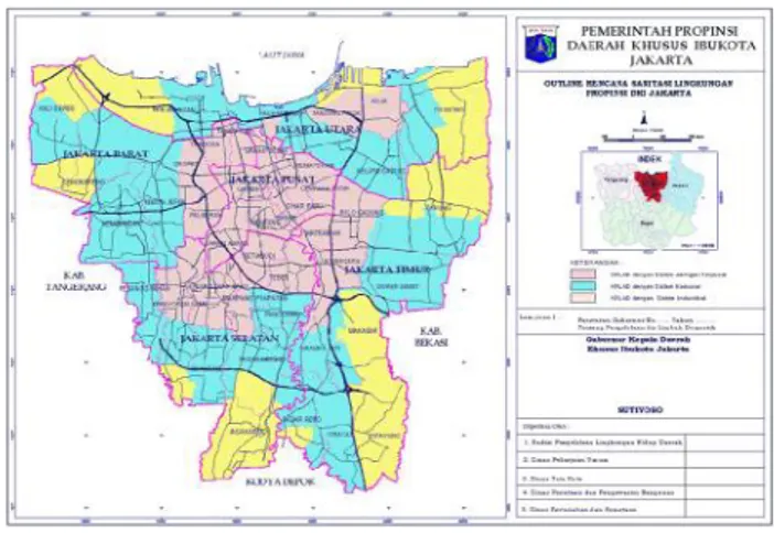 Gambar  1: Rencana  pengembangan  zona pengelolaan  air  limbah  domistik  di  wilayah  DKI Jakarta.
