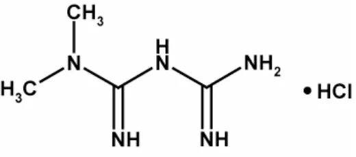 Gambar 1.  Rumus struktur Metformin HCl 