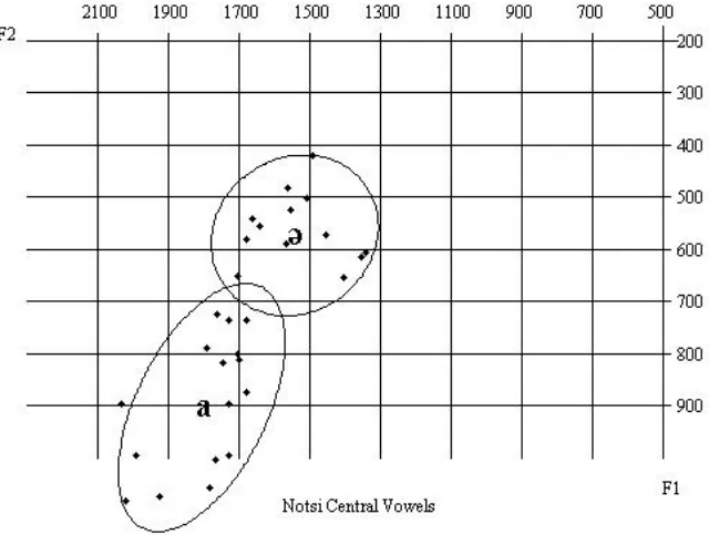 Table 6: Mean Formant Values in Notsi 