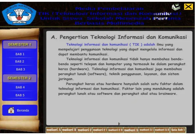 Gambar 5.6 Tampilan kelas 7 bab 1 