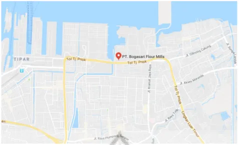 Gambar 2.  Lokasi PT. Indofood Sukses Makmur Tbk. Bogasari Flour Mills Jakarta  (Sumber: Google Maps) 