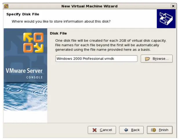 Gambar A. 16 Penentuan lokasi Penyimapanan File Disk Guest Operating System 