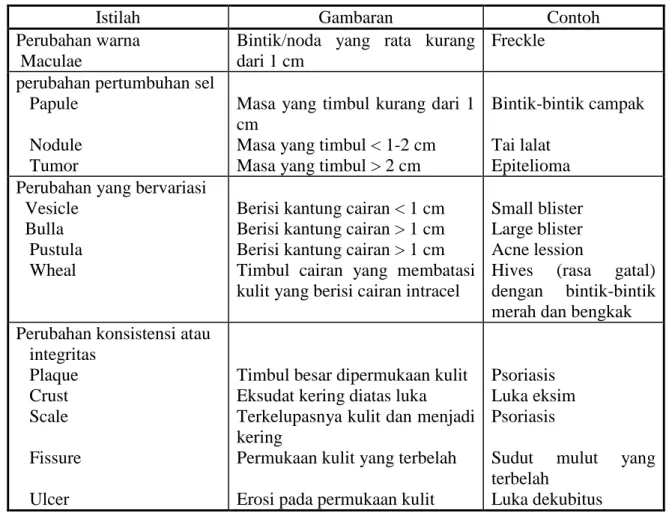 Tabel 3. Lesi Pada Kulit 