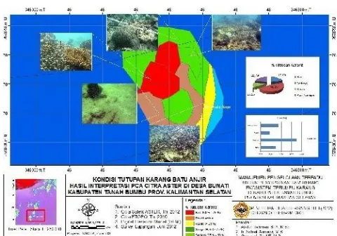 Gambar 2. Peta Sebaran Terumbu Karang Mangkok di Perairan Bunati dan sekitarnya