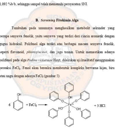Gambar 5. Reaksi fenol dengan pereaksi FeCl3 