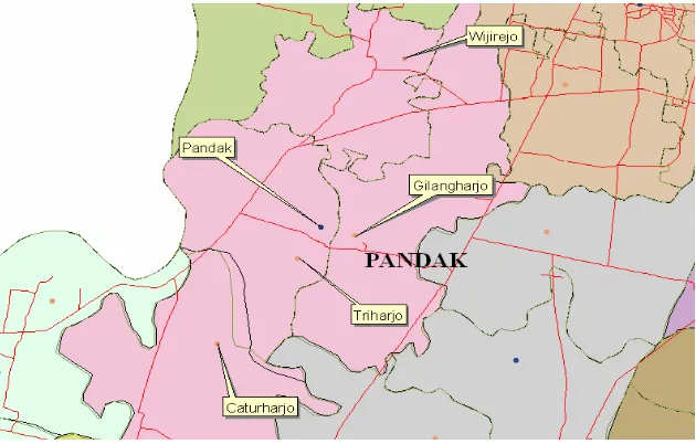 Gambar 3.2. Letak Posko Pada Kecamatan Pandak