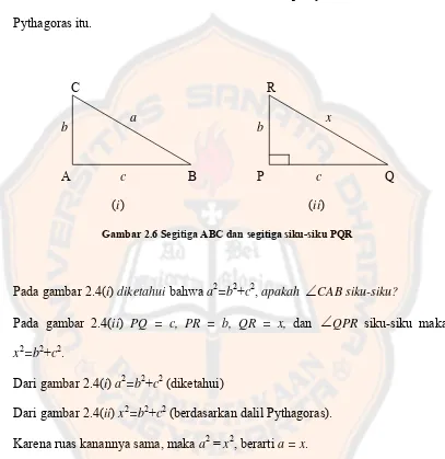 Gambar 2.6 Segitiga ABC dan segitiga siku-siku PQR 
