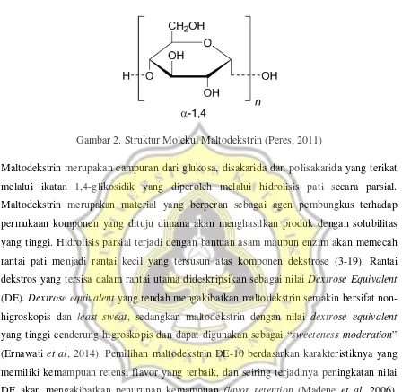 Gambar 2. Struktur Molekul Maltodekstrin (Peres, 2011) 