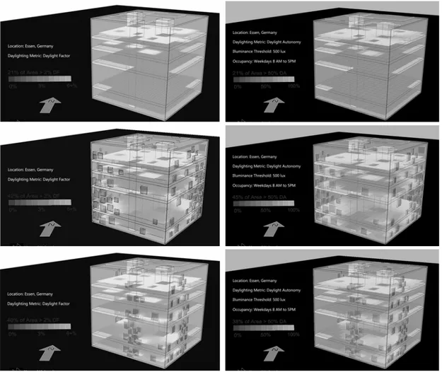 Gambar 7. Hasil varian majemuk: potongan dari hasil animasi simulasi performa bangunan