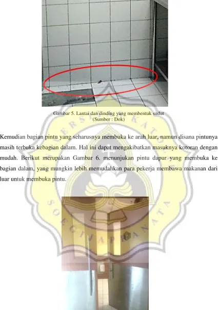 Gambar 5. Lantai dan dinding yang membentuk sudut 