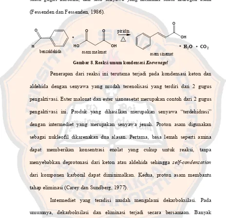 Gambar 8. Reaksi umum kondensasi Koevenagel 