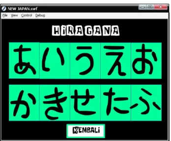 Gambar 4.13 Halaman Utama menu Cara penulisan Hiragana  4.2.7  Sound yang digunakan 
