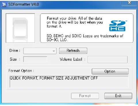 Gambar 5.2.  Software untuk mem-format SD Card 