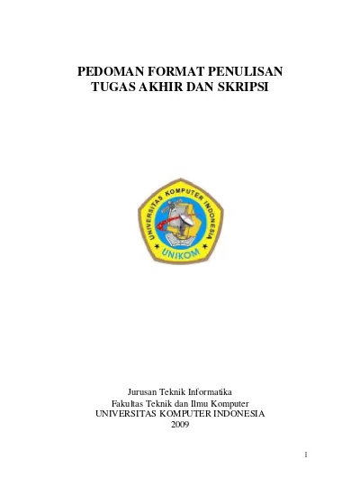 PEDOMAN FORMAT PENULISAN TUGAS AKHIR DAN SKRIPSI