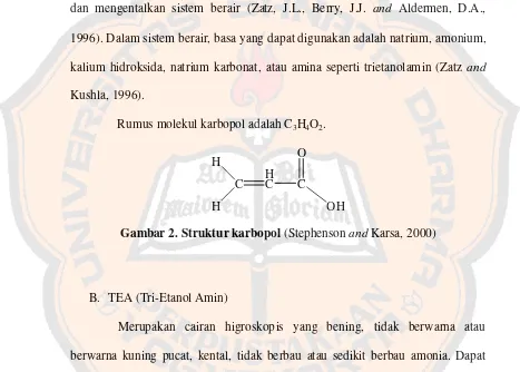 Gambar 2. Struktur karbopol (Stephenson and Karsa, 2000)