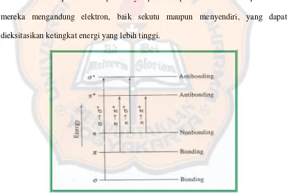 Gambar 2. Tingkat energi elektronik (Skoog et al,1998) 