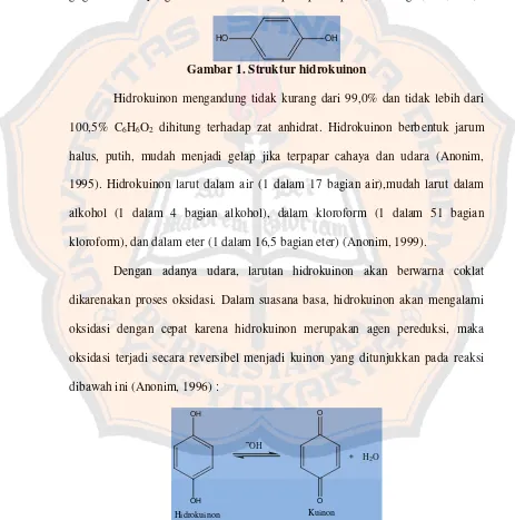 Gambar 1. Struktur hidrokuinon