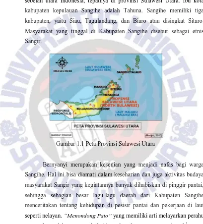 Gambar 1.1 Peta Provinsi Sulawesi Utara 