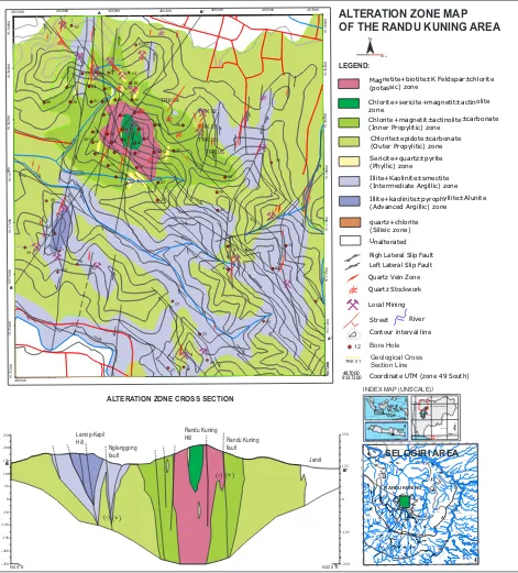 Figure 5: Alteration zone map of Randu Kuning area and its vicinity (Sutarto et al., 2015b).