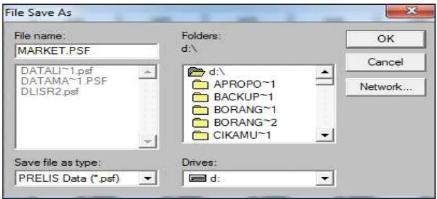 Gambar 7.10  Menu Save As PRELIS 